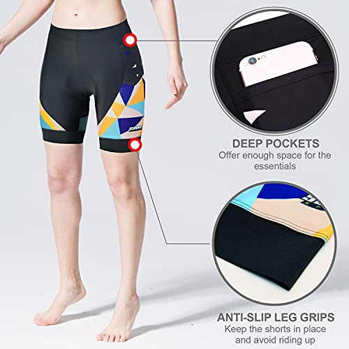 Eco-daily Short feminino acolchoado com bolsos para ciclismo e ciclismo com enchimento 3D