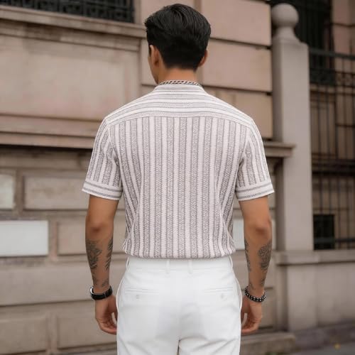 Image of Lymio Men Shirt || Striped Shirt for Man || Half Sleeve || Stylish Look (Packs Also Available) (Crazy-Half)