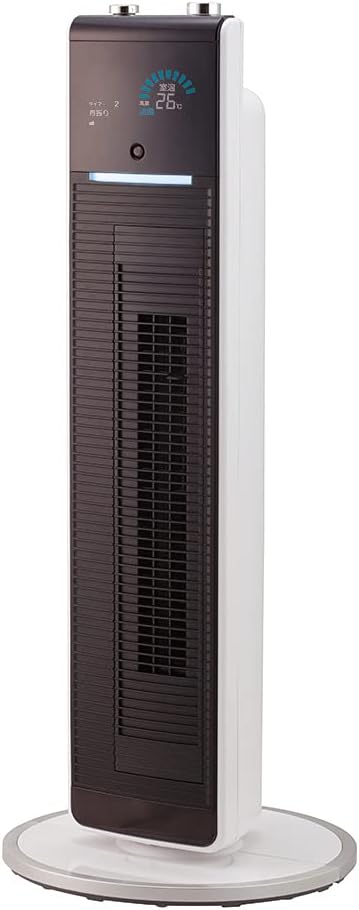 コイズミ 扇風機 タワーファン ホット&クール スリム 送風 温風 1台2役 人感センサー 自動首振り スライドヒーター機構 DCモーター ホワイト KHF-1210/W