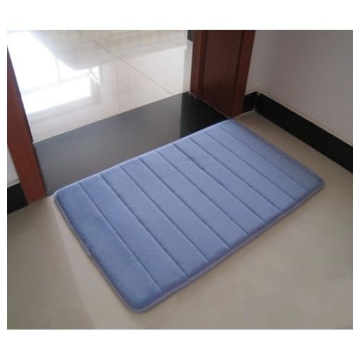 JER Alfombrilla de baño de Espuma viscoelástica Absorbente y Lujosa, 43,18x 60,96cm, Color Azul