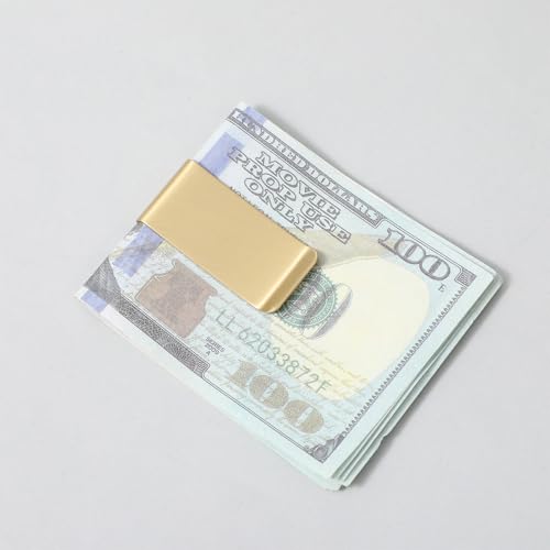 2PCS Cash Clip, Stainless Steel Money Clips, Small Slim Money Clip for Men, Pocket Cash Wallet, Gold & Silver2