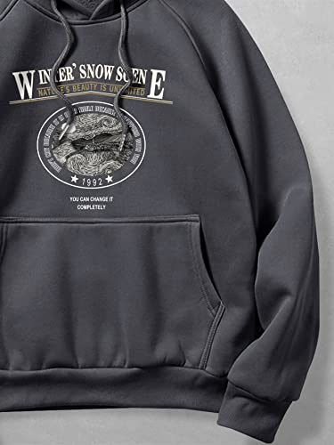 SHENHE Men's Graphic Letter Print Sweatshirt Drawstring Hoodie Top with Kangaroo Pocket4