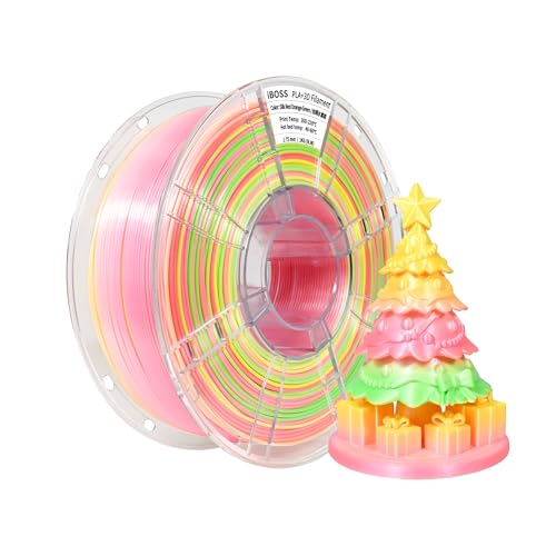 iBOSS Silk Tricolor PLA+ Filament 1.75mm, Silky Shine, High Tenacity, FDM 3D Printer Filament, Dimensional Accuracy +/- 