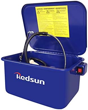 Parts Washer 3.5 Gallon Capacity Tank Cabinet Portable Automotive Parts Cleaner for Wheel Bearings, Gears, and carburetors (Blue)…