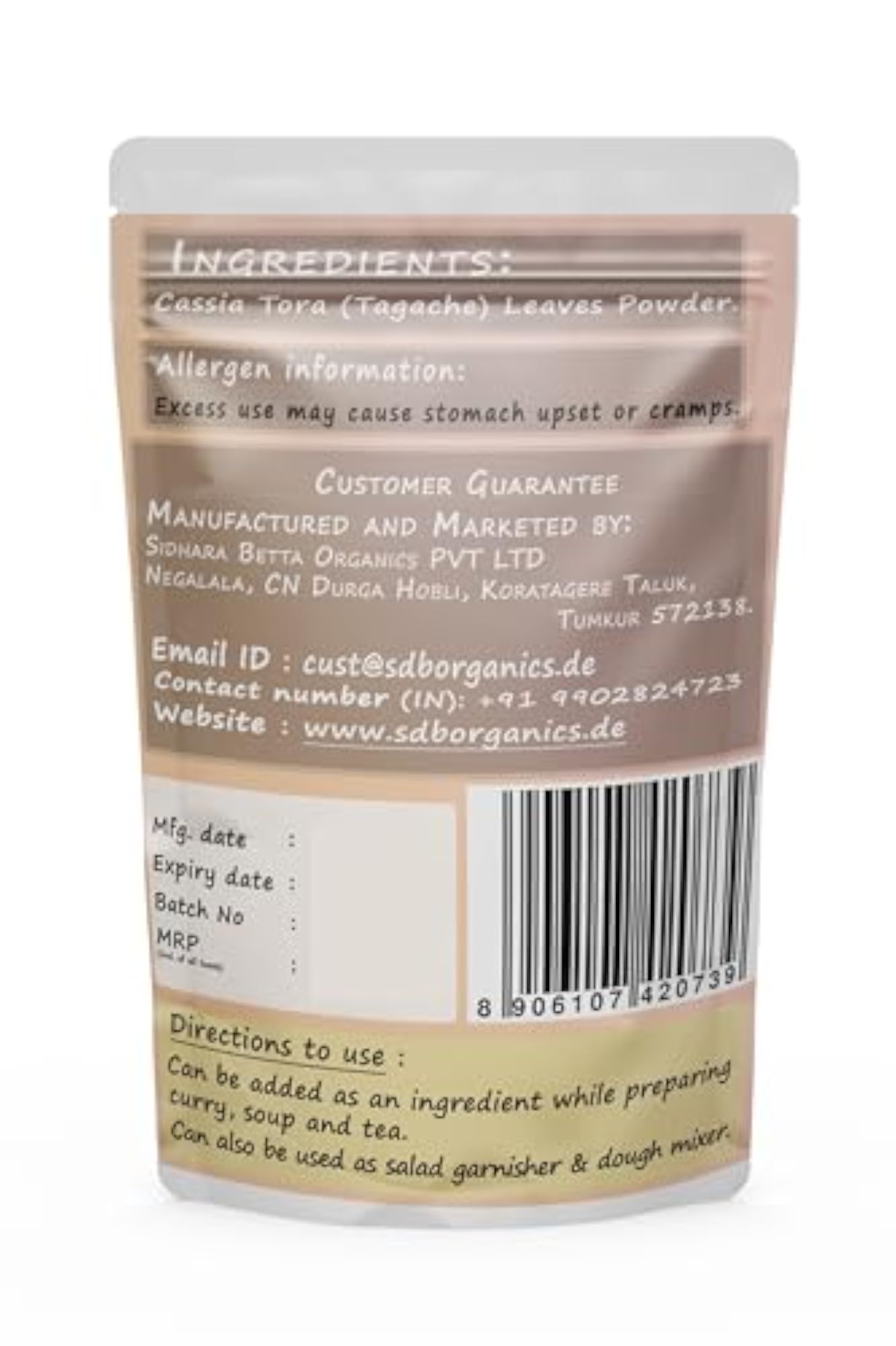 Cassia Tora Leaves Powder, Herbal Supplement