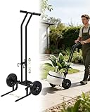Plant Caddy with Wheels, 200 Lbs Capacity Plant Dolly Cart with Wheels, Handle, Cups, Adjustable Forks and Grips, Potted Plant Mover with Strap for Home, Courtyard, Flower Shop, Offices, Hotels, Black