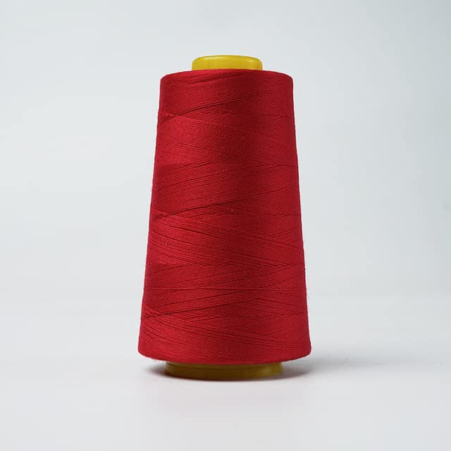 Nähgarn for Haushaltsmaschinen, Nähgarn 3000 Yards Overlock-Nähgarn Overlock-Nähmaschine Polyestergarn Polyestergarn-Nähset-119 Dunkelrot (Color : Rosso)