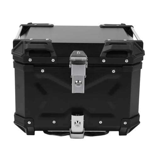 Maleta de moto de aluminio 45L negra Cryfokt con capacidad espaciosa y diseño impermeable