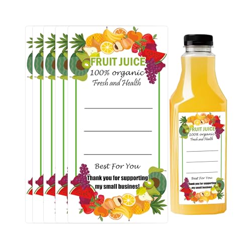 Plastic Juice Bottle Labels 120 Pcs 1.6x2.4 Inch