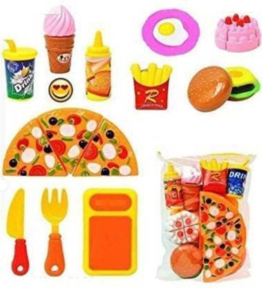 ALL IN ONE Toys Pizza Cutting Fruit Toys for Kids, Girls | Play and Fun with Toy Pizza | Mini Fast Food Colorful Cooking Tableware Toys of 9 Pieces Best Diwali, Rakhi Family Functions Gift for Kids (B09SPNT6HH) Amazon Price History, Amazon Price Tracker