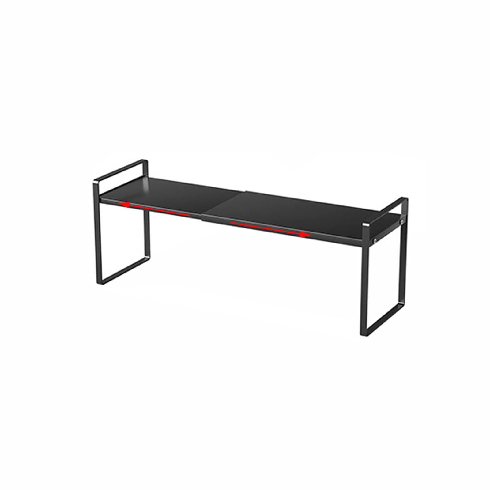 Gevvnss Estante Cocina, Estanteria Cocina Almacenamiento de Extensible (35-65cm), Estantería Microondas para Encimera de Cocina, Despensa, Negro