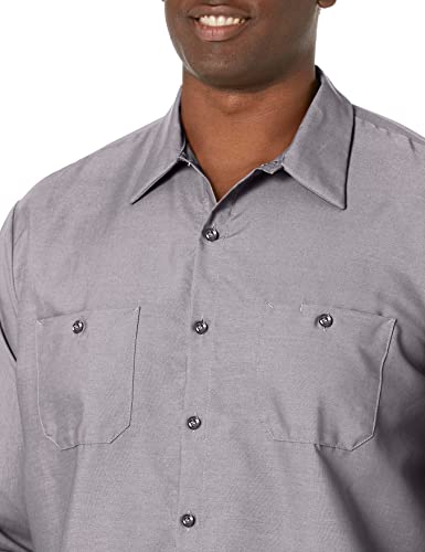 Image of Red Kap Men's Long Sleeve Industrial Work Shirt | Moisture Wicking Button Up, Wrinkle Resistance Fights Fading & Stains