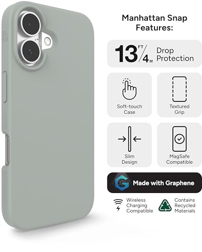 Coque iPhone 16 MagSafe silicone doux ZAGG style urbain léger
