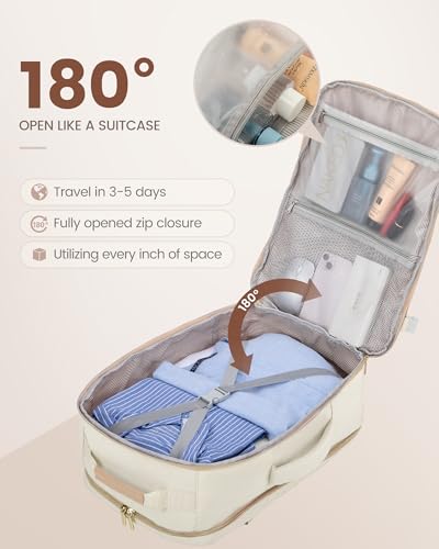 Image of LOVEVOOK 40L Travel Backpack Flight Approved Carry on Backpack,3 Packing Cubes,Waterproof Personal Item Travel Bag,TSA Carry on Luggage Suitcase Travel Essentials,Gifts for Women & Men,fits 17 inch Laptop