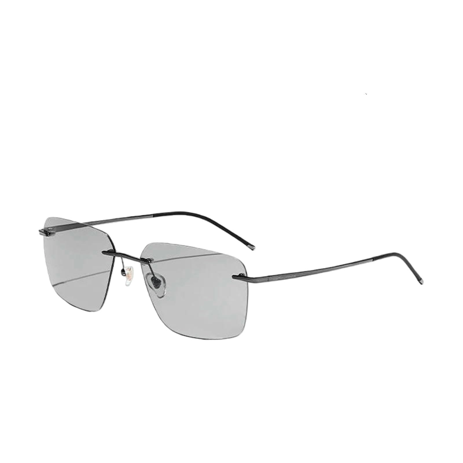 Occhiali da Sole Fotocromatici in Titanio Puro Guida Polarizzati Senza Montatura Uomo Ultra Leggeri Uv400 tonalità di Marca-a