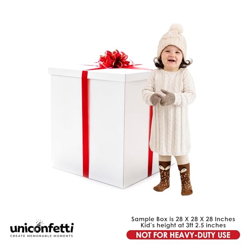 Extra große Geschenkbox, 71 x 71 x 71 cm, groß, Jumbo-Geschenkboxen mit Deckel, für große Geschenke, Geburtstagsüberraschung, besondere Anlässe, einzigartige Feiern, nicht für schwere Lagerung