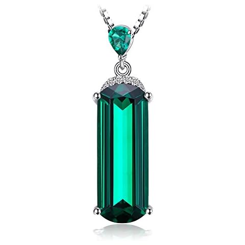 JewelryPalace Collar Plata Mujer con Esmeralda Verde Simulado Cover