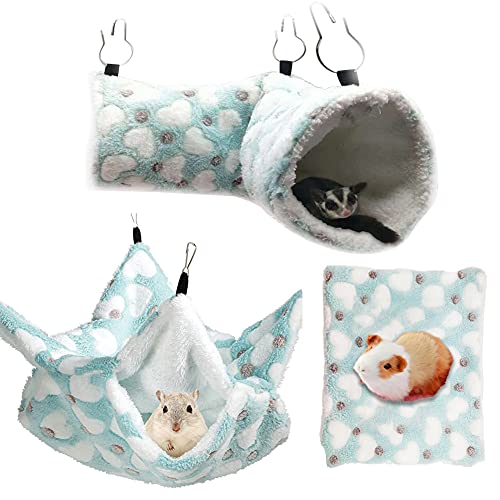 LEDU Hängematten-Set für Kleintiere, Meerschweinchen und Frettchen, Ratten, Chincilla, Grün Cover