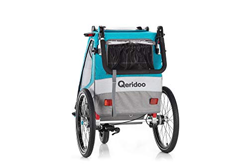 Qeridoo Sportrex1 (2020/2021) Fahrradanhänger Kinder, 1 Sitzer, Federung - Petrol