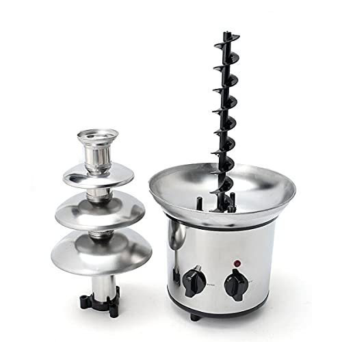 4 Tier Stainless Steel Electric Chocolate Fondue Fountain Machine 4-Pound Capacity For Chocolate Candy Butter Cheese (4-Tier) #TOP3