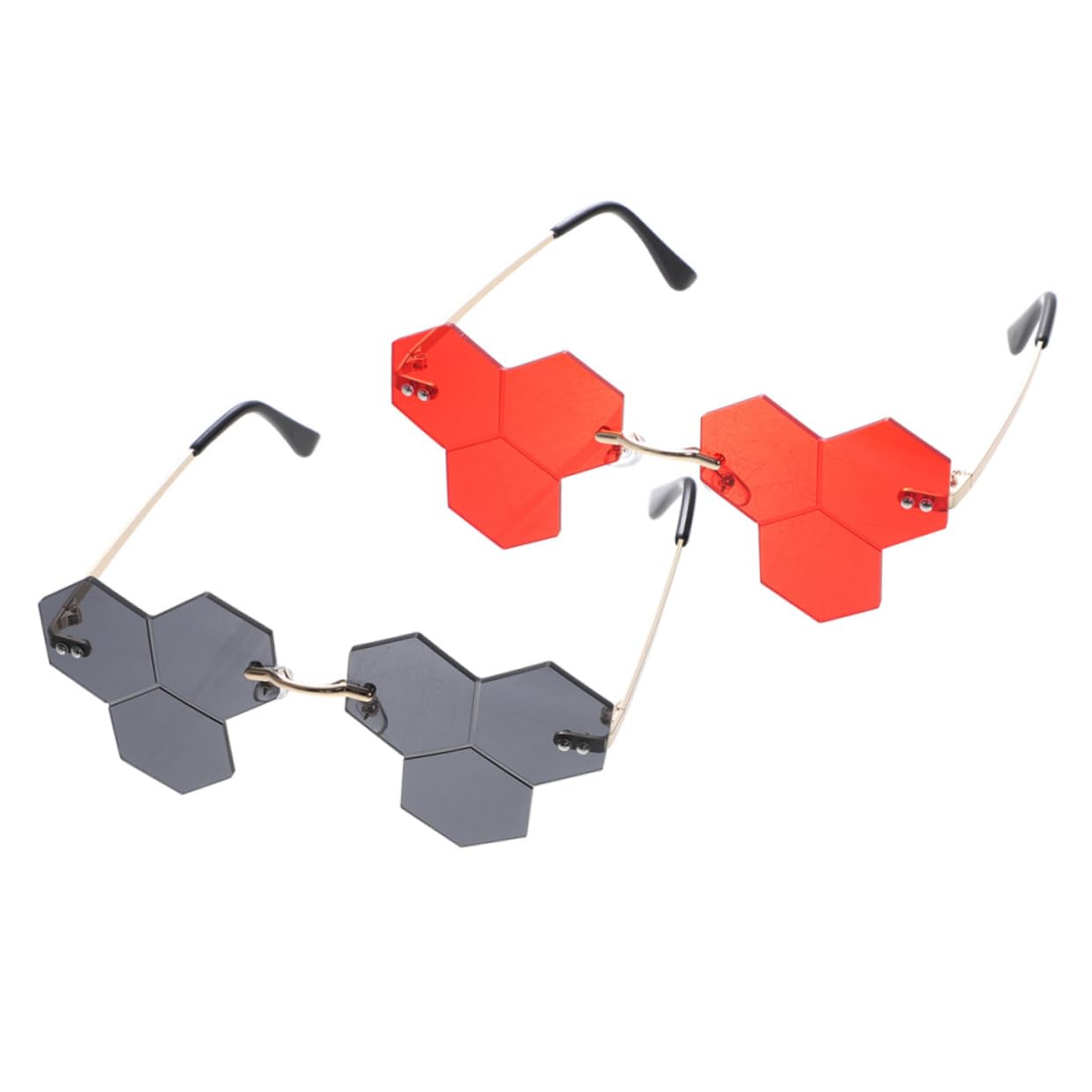 FRCOLOR 90s Inspired Women's Rimless Sunglasses Rave Glasses Party Accessory Pc Lenses