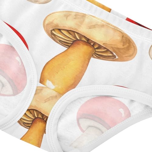 Girls Underwear Toddlers 2t Cotton Little Girl Panties Aesthetic Briefs Kids Undies Watercolor Mushrooms White4