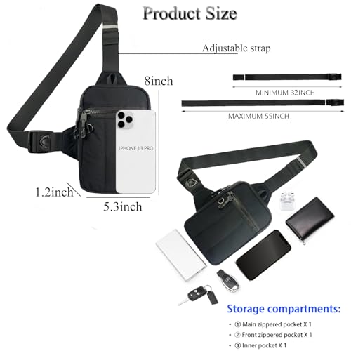 Image of Mini Sling Bag for Men Crossbody,Small Chest Bag Casual Trendy Waterproof Lightweight Phone Crossover Daypack