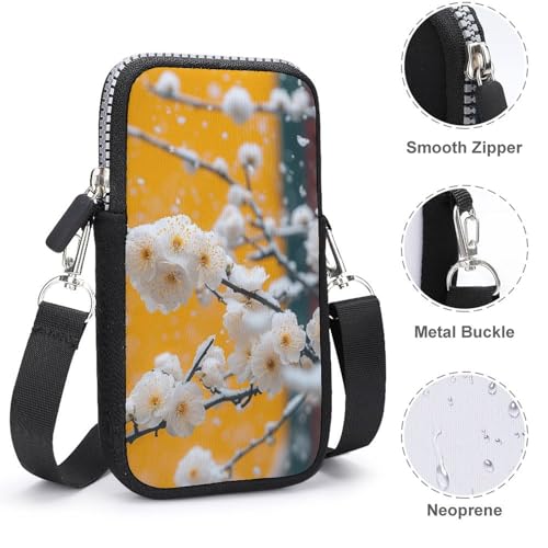 Plum Bossom Crossbody Mobile Phone Bag Smartphone Bag With Adjustable Strap4