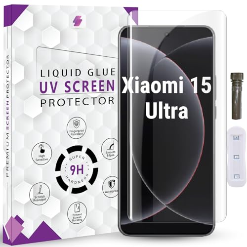 Image of Advanced HD+ UV Tempered Glass Screen Protector For Xiaomi 15 Ultra (6.73 Inch, Pack of 1) Full Adhesive UV Curved Screen Guard, Case Friendly