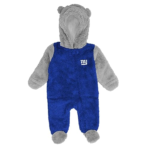 Image of Outerstuff Newborn & Infant NFL Game Nap Teddy Fleece Bunting Full-Zip Sleeper