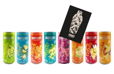 Shatlers Cocktail Mix Paket - 8 versch. Coktail Sorten : Long Island Iced Tea + Pink Gin Fizz + Pina Colada + Sex on the Beach + Mojito + Mai Tai + Swimmingpool + Caipirinha je 0,25L (10,1%