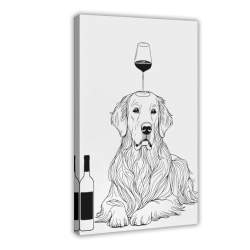 Golden Retriever toile bar 50x75 cm pour decoration salon