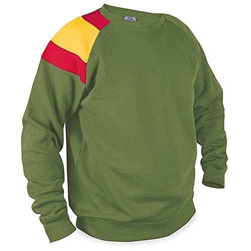 Gargola.es Operadores Digitales Sudadera, Verde, Unisex, Bandera De España, Tejido Extra Suave Y Ligero Con Tecnología Polar Soft, Deportiva, Casual, Informal, Sudaderas, Jersey (M)
