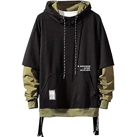 Men's Hoodies Pullover Hooded Sweatshirt Top Blouse Casual Hoody with Pocket Black Cover
