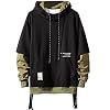 Moshtashio Heren Pullover Hoodie Patchwork in contrasterende kleur Sweatshirt met capuchon