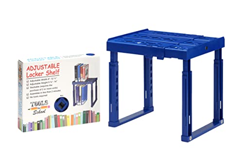 Tools for School Adjustable Locker Shelf Strong ABS Plastic - Width Adjusts from 8