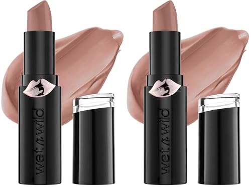 Image of wet n wild Mega Last Matte Lip Color, Semi Matte Hyaluronic Acid Infused, Long Lasting Full Coverage for a Nourishing Pout, Cruelty-Free & Vegan - Skin-ny Dipping, (Pack of 2)