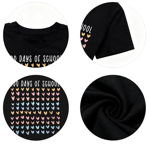 Image of BANGELY 100 Days of School Shirts for Kids Back to School Graphic Tee 100 Days Celebration Tshirt Elementary Student Gift