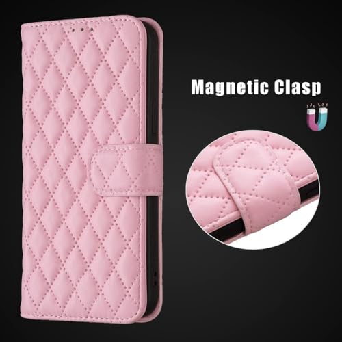 Image of ClickCase for OnePlus Nord 4 5G Puffer Bubbly Soft Faux Leather Back Case Magnetic Wallet Flip Cover for OnePlus Nord 4 5G (English Pink)