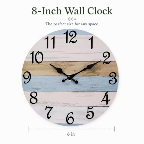 Image of CHYLIN Wall Clock Silent Non-Ticking Battery Operated Rustic Wood Grain
