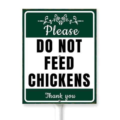 Horienteeon Do Not Feed Chickens Sign With Stake Do Not Touch Animal Yard Sign Neighborhood Business Rustproof Aluminum Street Business Farm Home Lawn Walkway Home Porch Decorations 6x4.6inch