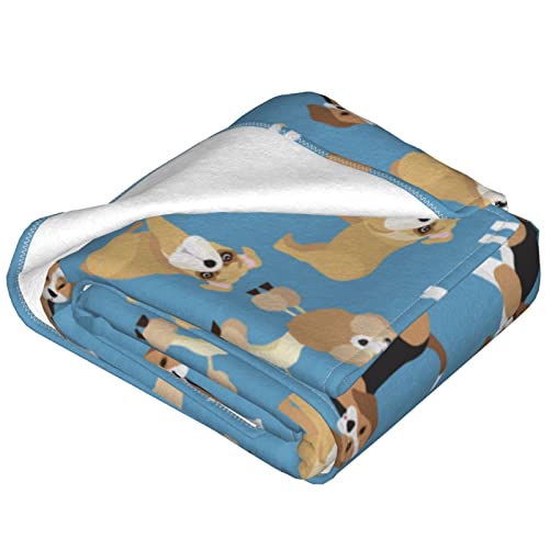 Oplp Cute Dog Pets Throw Blanket For Bed Sofa Couch Poodle Bulldog And Beagle Fleece Blankets Lightweight Soft Cozy 50"X40" #TOP3
