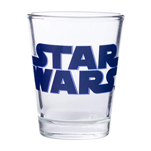 Image of Silver Buffalo Star Wars Original Trilogy: A New Hope, Empire Strikes Back, Return of the Jedi - 4 Pack Mini Glasses Featuring Yoda, Luke, Darth Vader, Han Solo, Chewbacca, Princess Leia, Ewok, 1.5oz