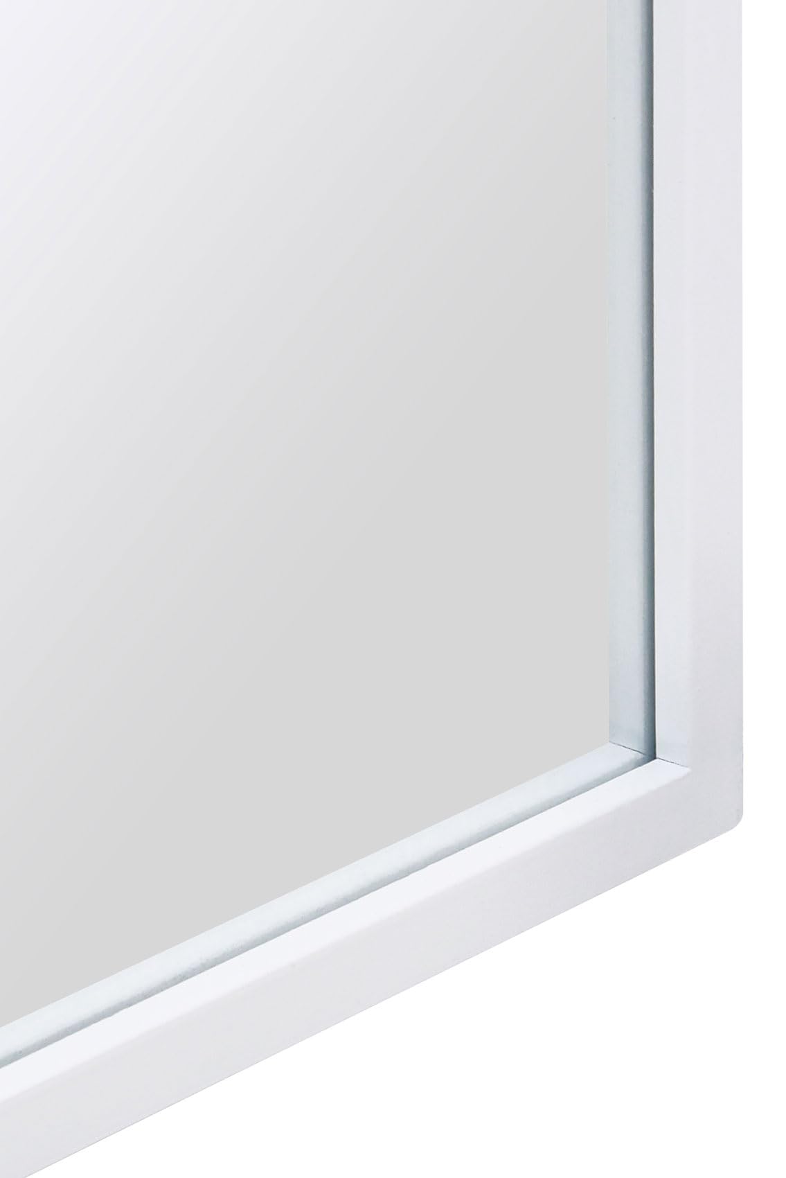 MirrorOutlet The Arcus - Specchio da parete ad arco moderno con cornice in metallo bianco, 120 x 60 cm, cornice larga 2 cm e profondità 3 cm.