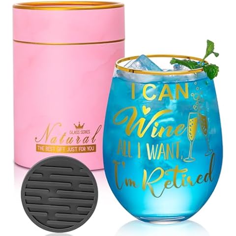 Funny Retirement Wine Glass Gift Set Cover