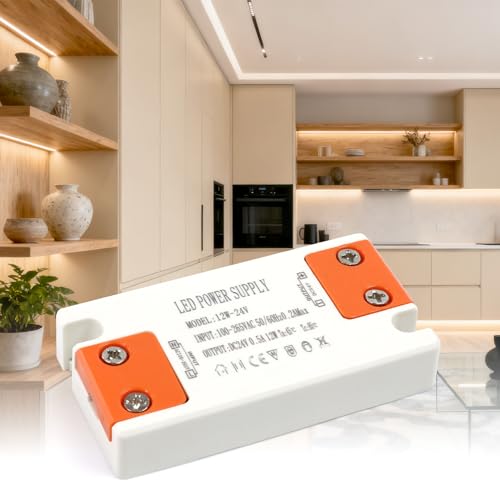 KSIBNW Trasformatore 220V 24V Alimentatore LED 0,5A, Driver Convertitore AC 220V a DC 24V 0,5A 12W Adattatore Trasformatore Costante Tensione Slim Trasformatori per LED Lampade, Striscia, Lampadine