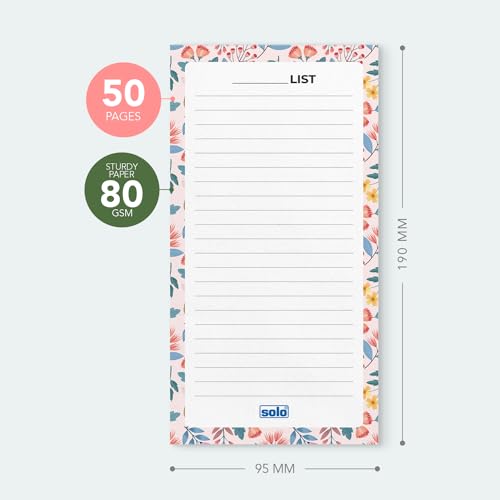Image of SOLO B6 Floral Design Daily Planner with 50 Tear-Off Sheets, 80 GSM Planner to Track & Schedule Your Day, Manage To-Do List, Goals & Budget Tracker, Ideal for Office, Home & School - Pack of 4