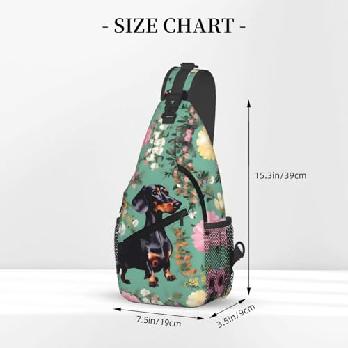 Mochila tipo bandolera floral para viaje y senderismo unisex miniatura 3