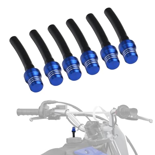 Image of Motorcycle Gas Cap Vent Hose 6PCS Fuel Tank Tube Breather CNC for YZ65 YZ85 YZ125 YZ250 YZ450 WR250 WR450 PW50 TTR110 TTR125 YFZ50 YFZ450 Dirt Pit Bike ATV Quad Blue