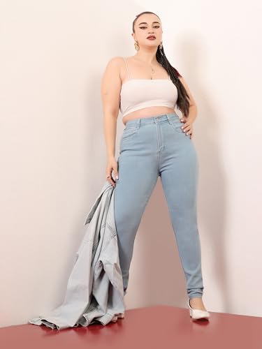 Image of Miss Chase A+ Women's Wide-Leg High Rise Regular Length Stretchable Denim Jeans